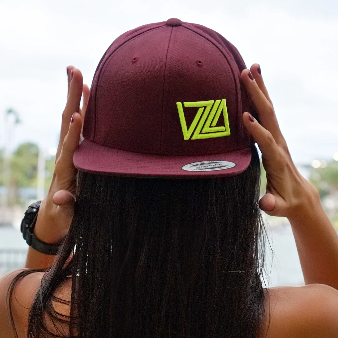 VZLA Flat Bill Snapback Hat (Vinotinto) - Image 3