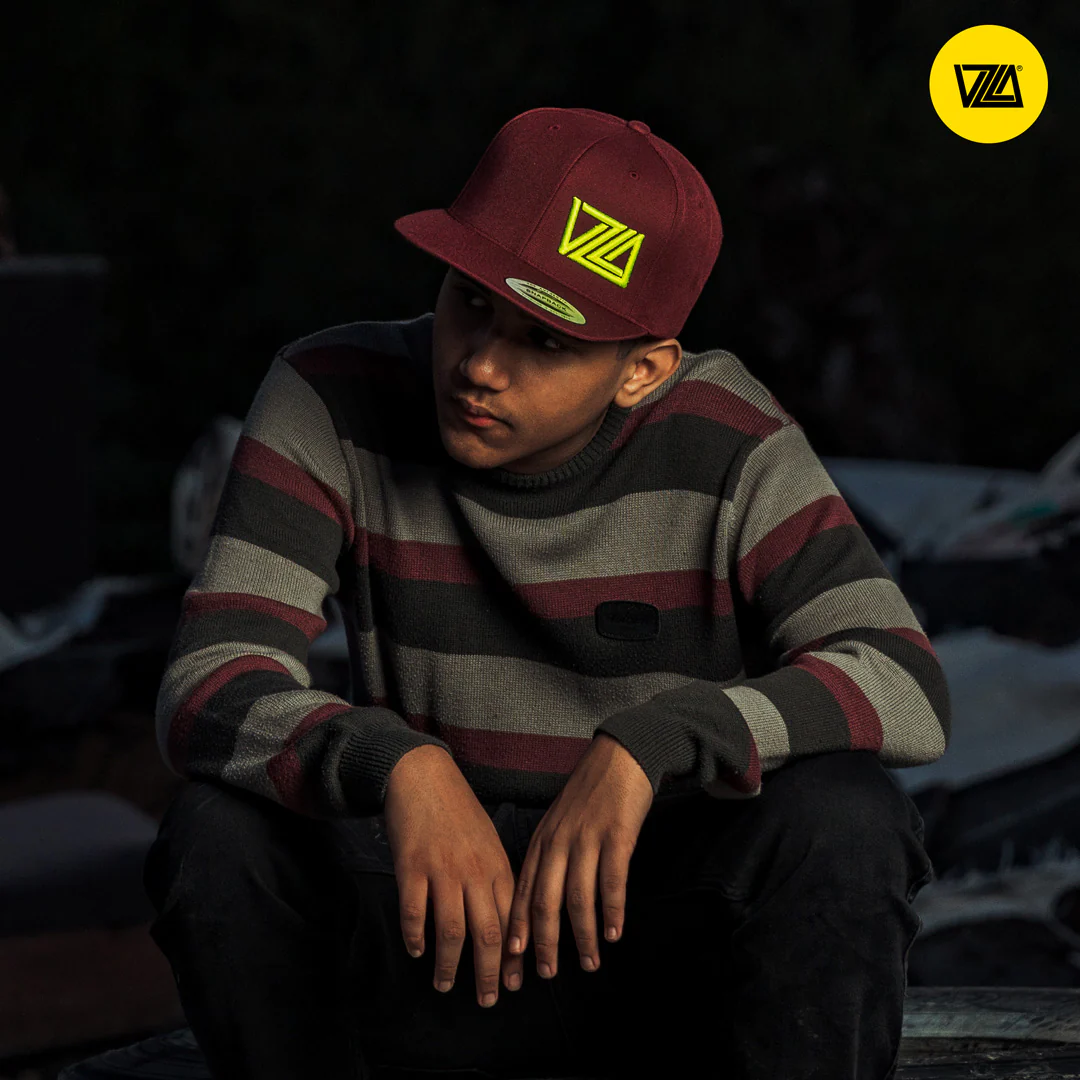 VZLA Flat Bill Snapback Hat (Vinotinto) - Image 4