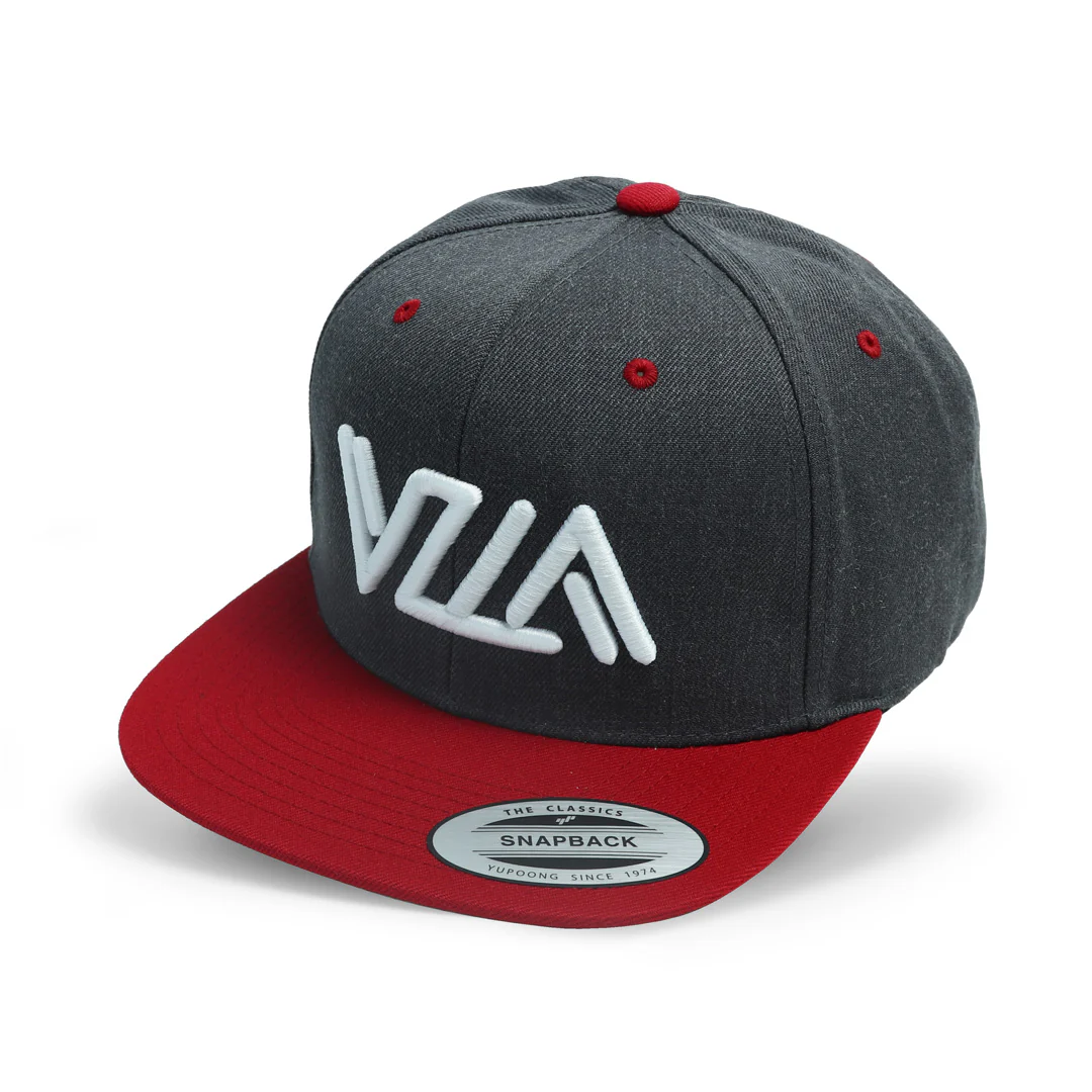 VZLA Heather Red Flat Bill Snapback Hat - Image 3