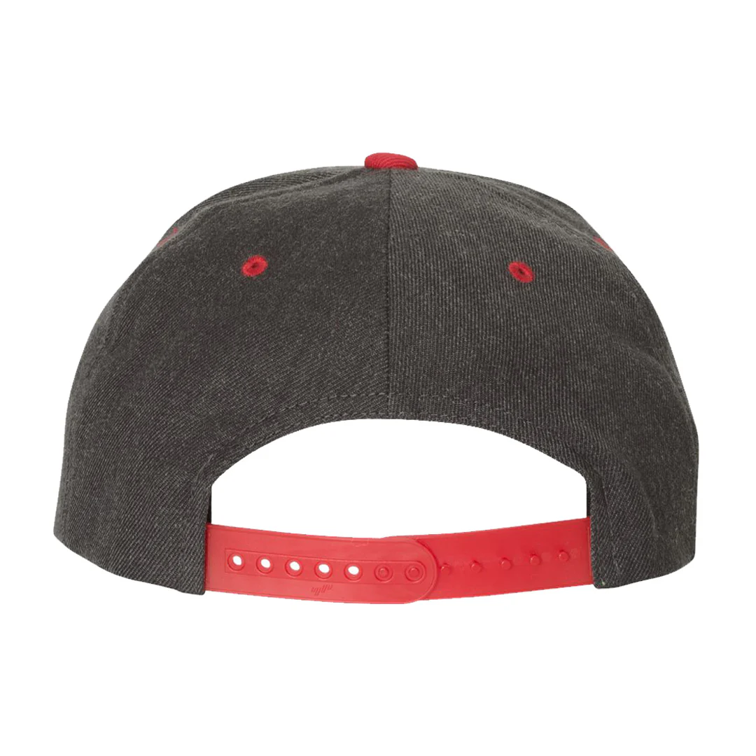 VZLA Heather Red Flat Bill Snapback Hat - Image 4