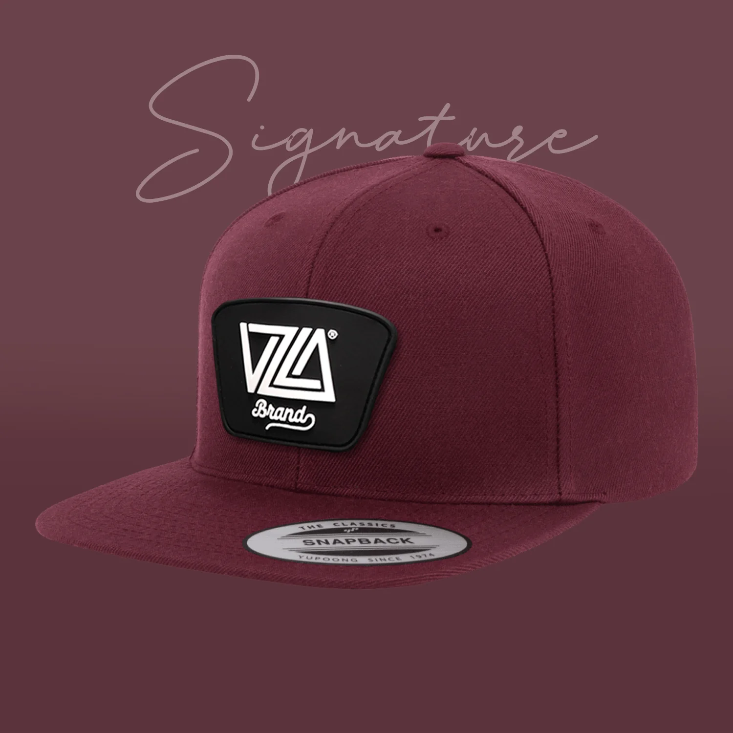 VZLA Maroon Signature Flat Snapback - Image 3