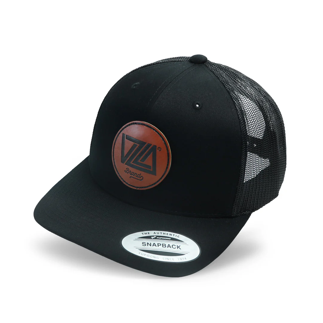 VZLA Trucker Hat Black - Leather Patch - Image 3